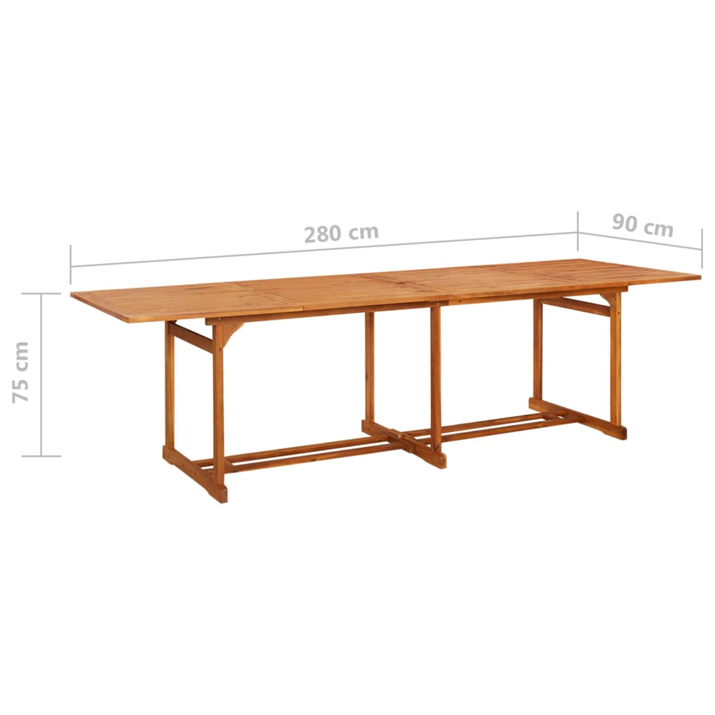 13-dijelni vrtni blagovaonski set 280x90x75 cm bagremovog drva