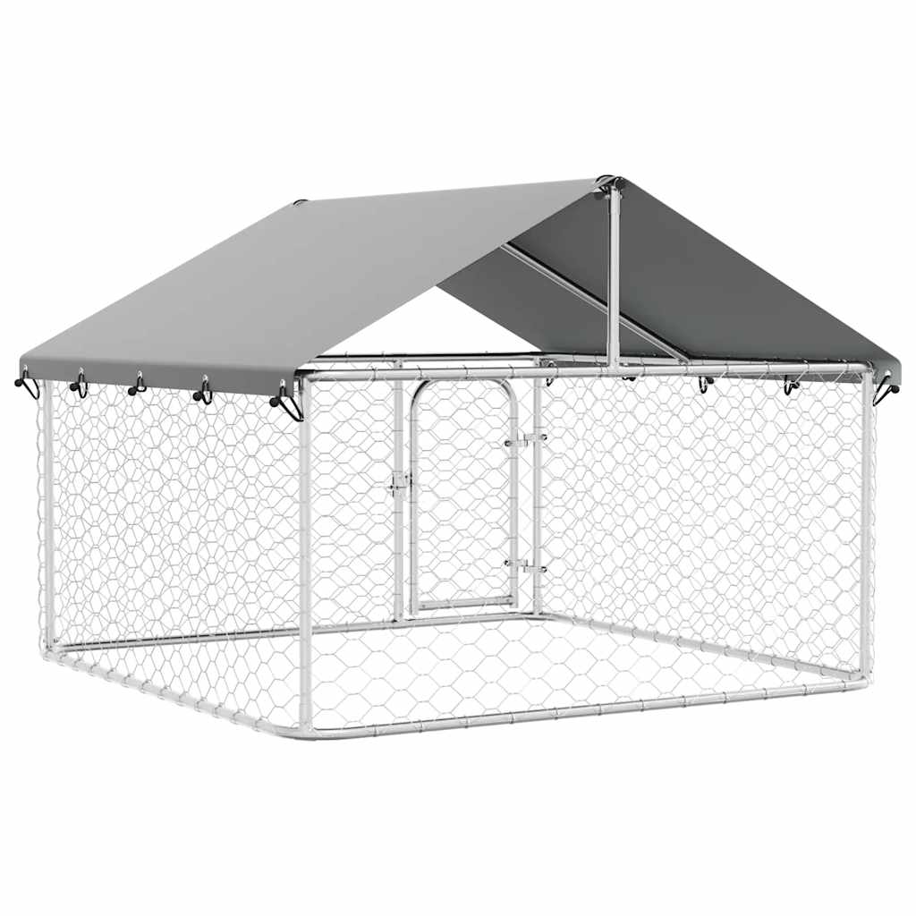 Vanjski kavez za pse s krovom 200 x 200 x 150 cm