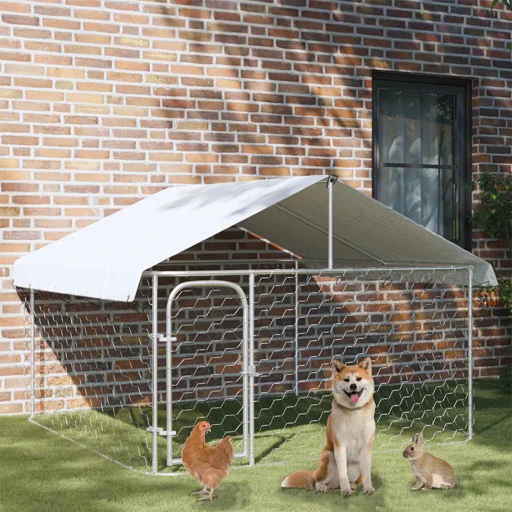 Vanjski kavez za pse s krovom 200 x 200 x 150 cm