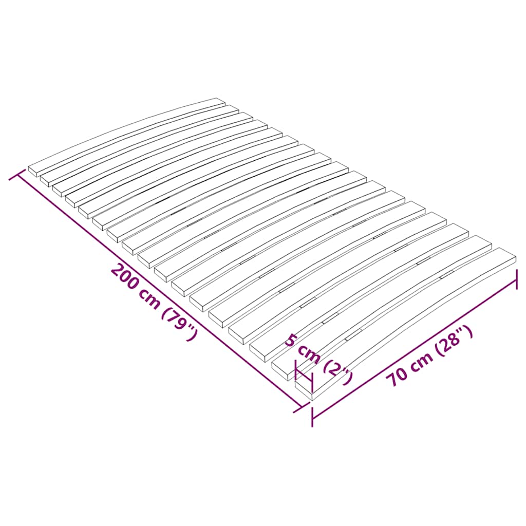 Zamjenske letvice za krevet sa 17 letvica 70x200 cm