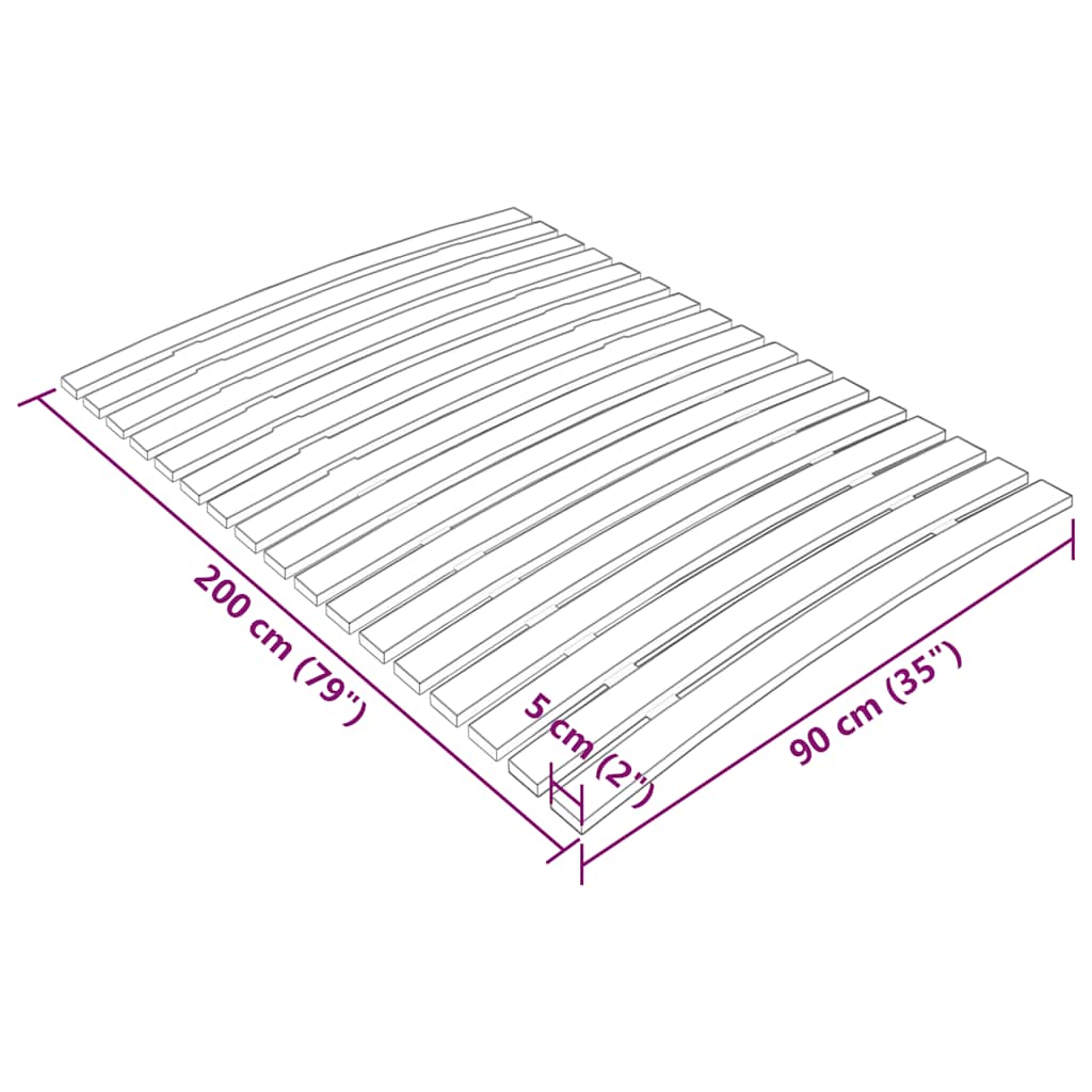 Zamjenske letvice za krevet sa 17 letvica 90x200 cm
