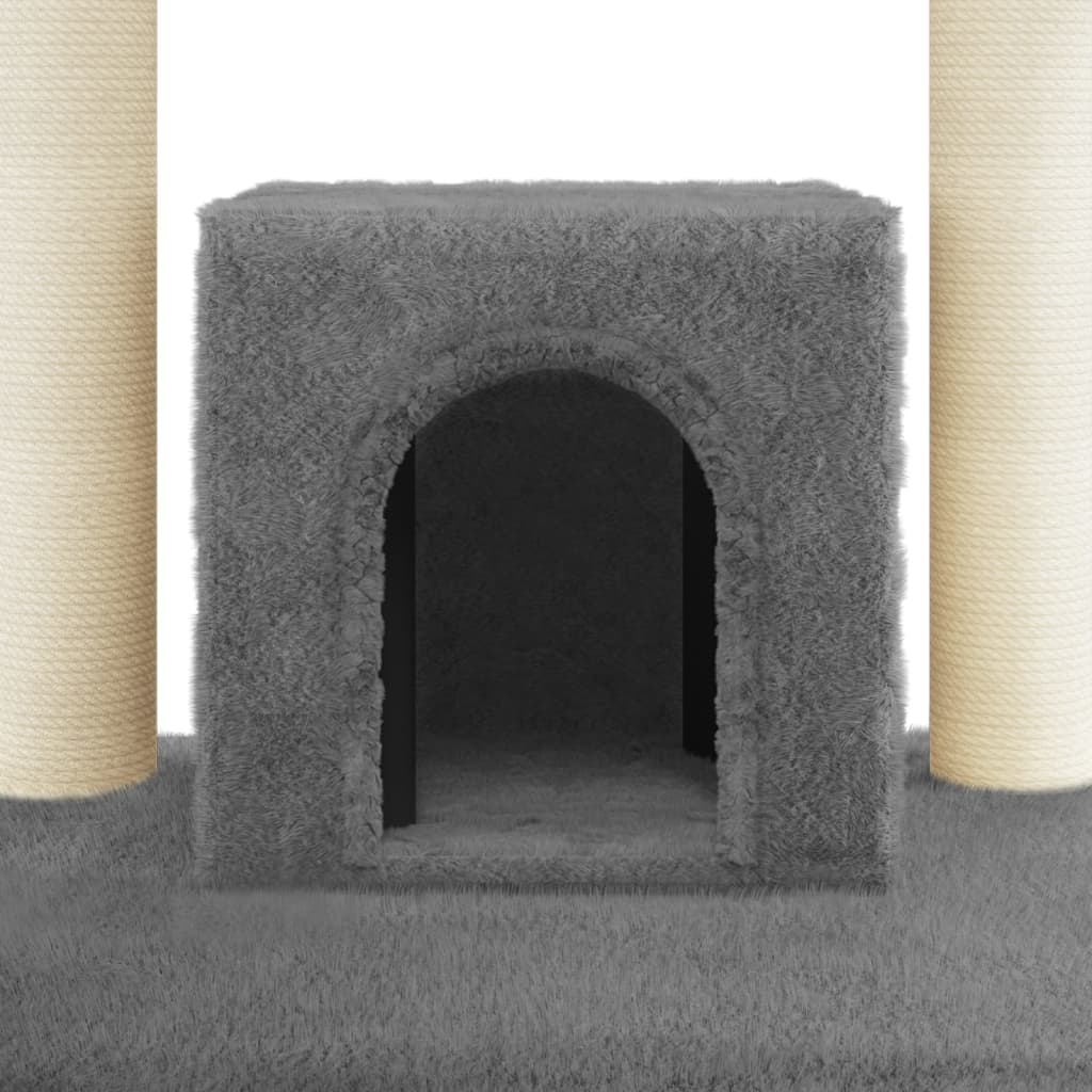 Penjalica za mačke sa stupovima za grebanje tamnosiva 110 cm