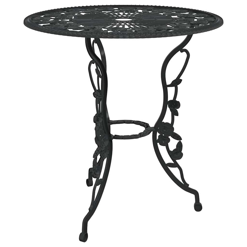 3-dijelni bistro set od lijevanog aluminija crni