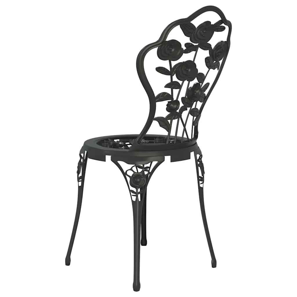 3-dijelni bistro set od lijevanog aluminija crni