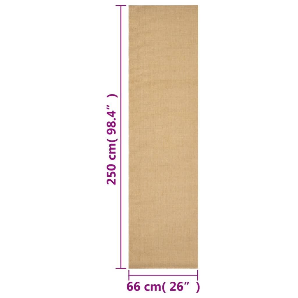 Tepih od prirodnog sisala 66 x 250 cm