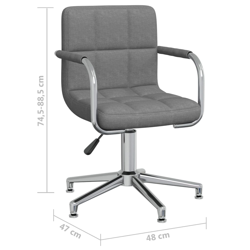 Okretna blagovaonska stolica od tkanine svjetlosiva
