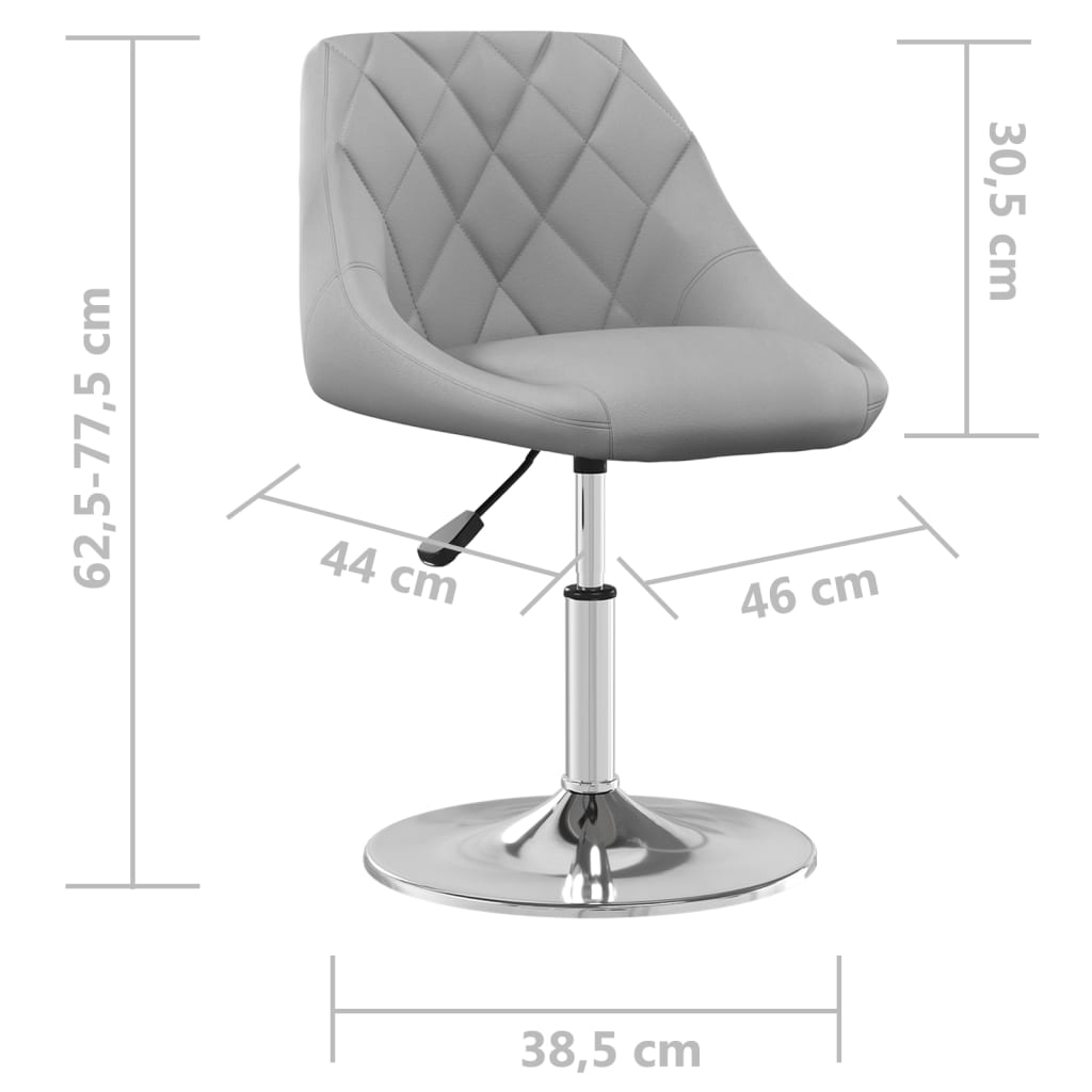 Okretne blagovaonske stolice 4 kom svjetlosive baršunaste