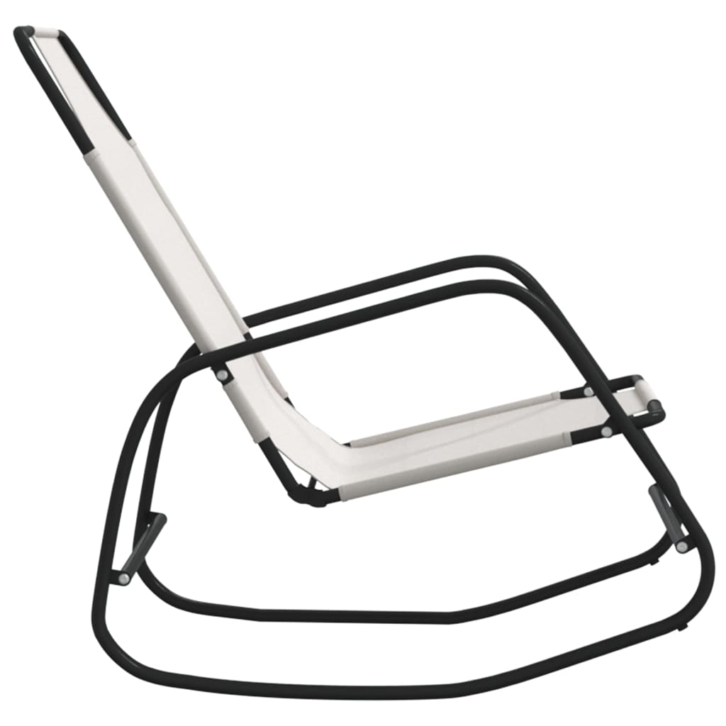 Ljuljajuće ležaljke za sunčanje 2 kom čelik i tekstilen krem