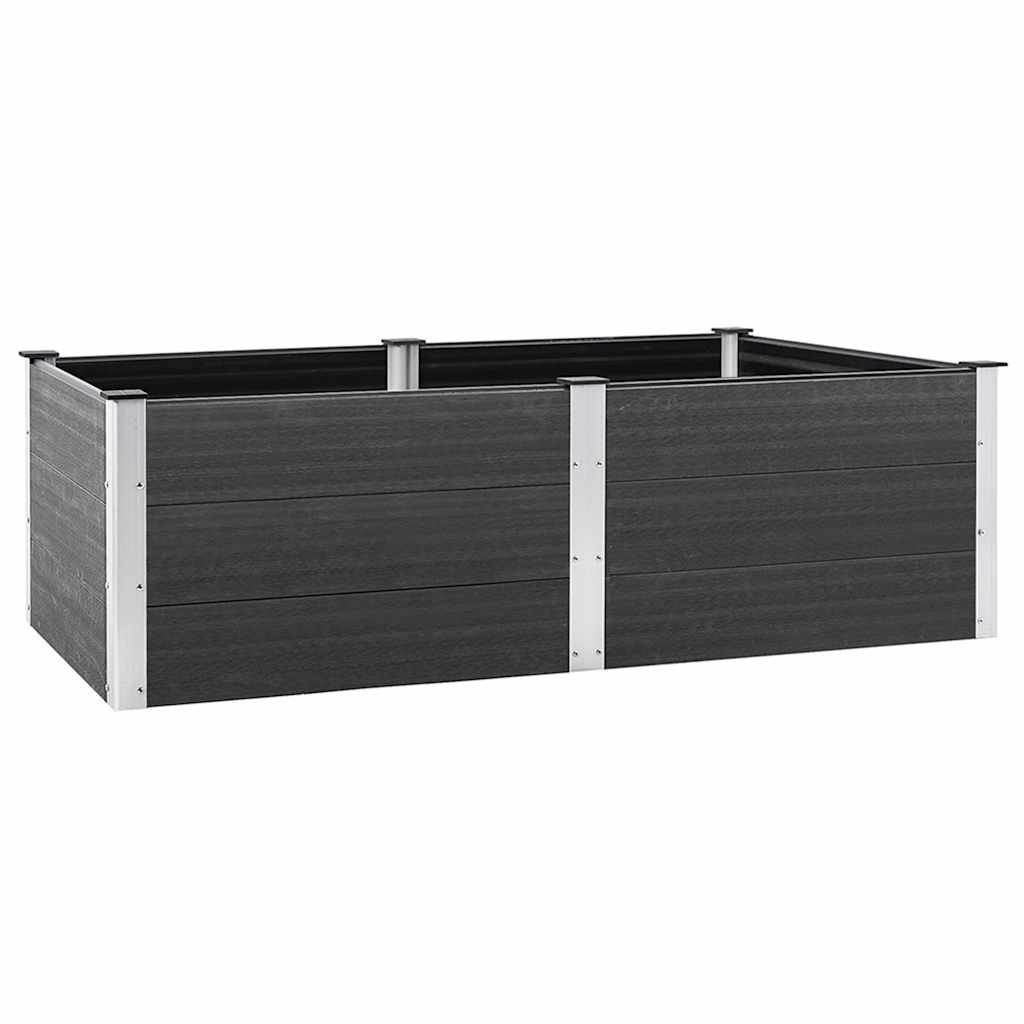Povišena vrtna gredica 200 x 100 x 54 cm WPC siva