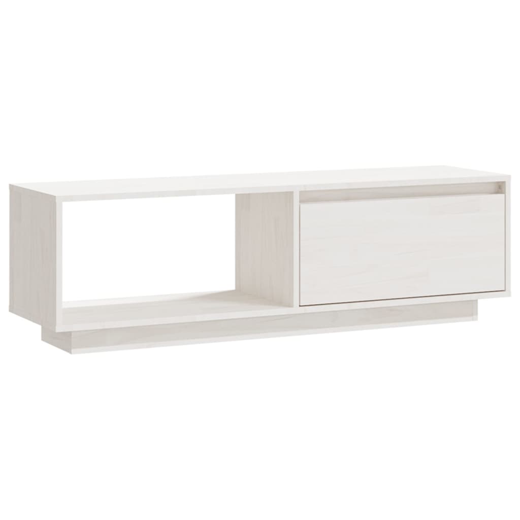 TV ormarić bijeli 110 x 30 x 33,5 cm od masivne borovine