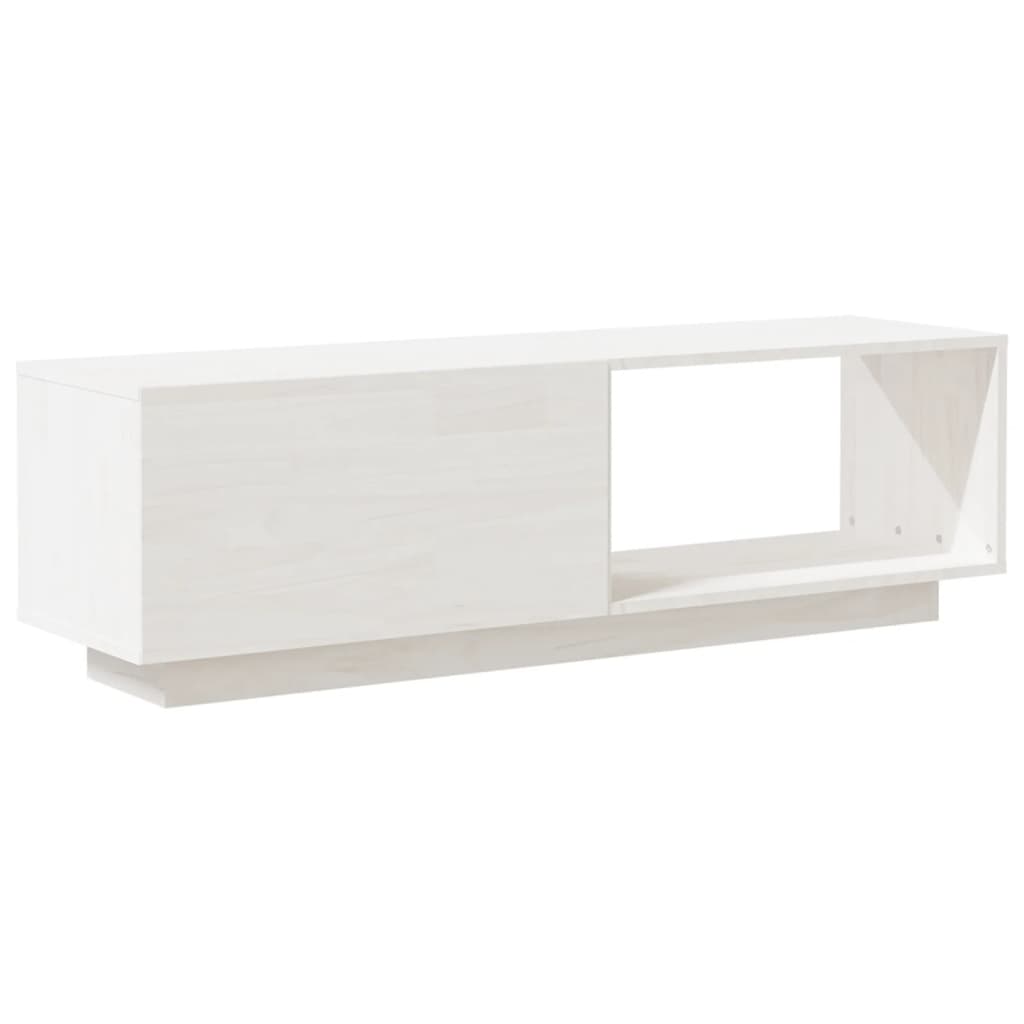 TV ormarić bijeli 110 x 30 x 33,5 cm od masivne borovine