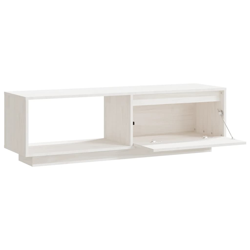 TV ormarić bijeli 110 x 30 x 33,5 cm od masivne borovine