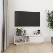 TV ormarić bijeli 110 x 30 x 33,5 cm od masivne borovine