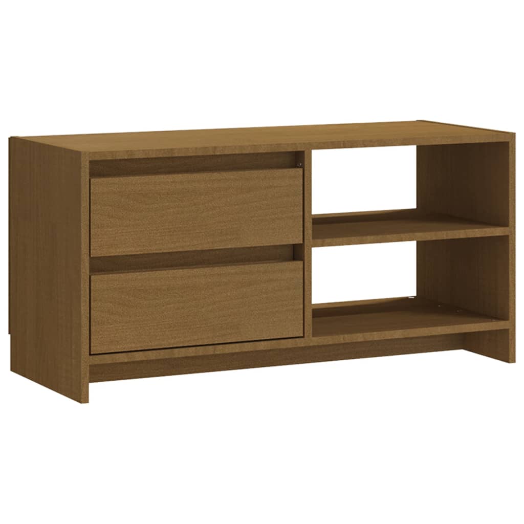 TV ormarić smeđa boja meda 80 x 31 x 39 cm od masivne borovine