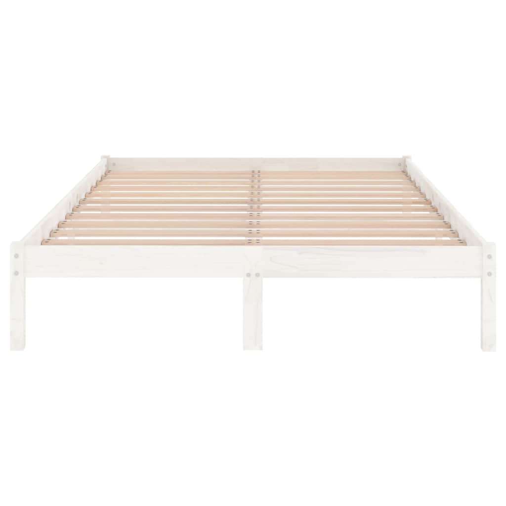 Okvir za krevet od masivne borovine bijeli 150 x 200 cm king