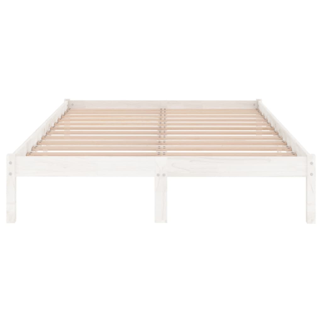 Okvir za krevet od masivnog drva bijeli 180 x 200 cm veliki