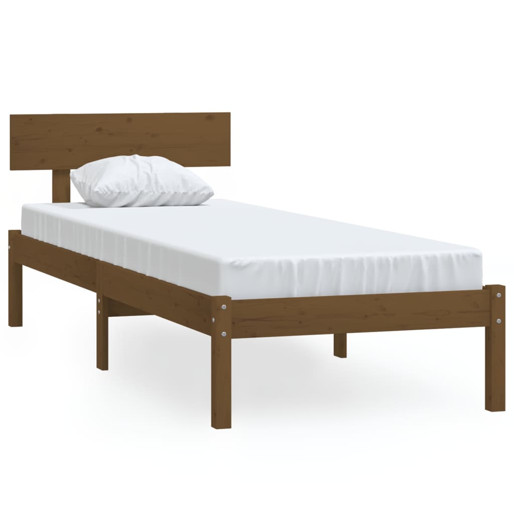 Okvir za krevet boja meda od borovine 90 x 190 cm mali