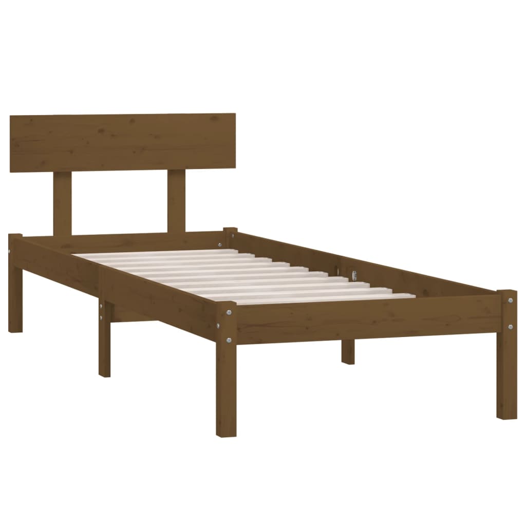 Okvir za krevet boja meda od borovine 90 x 190 cm mali