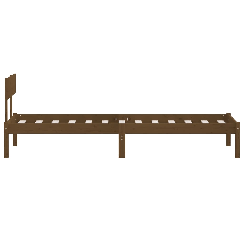 Okvir za krevet boja meda od borovine 90 x 190 cm mali