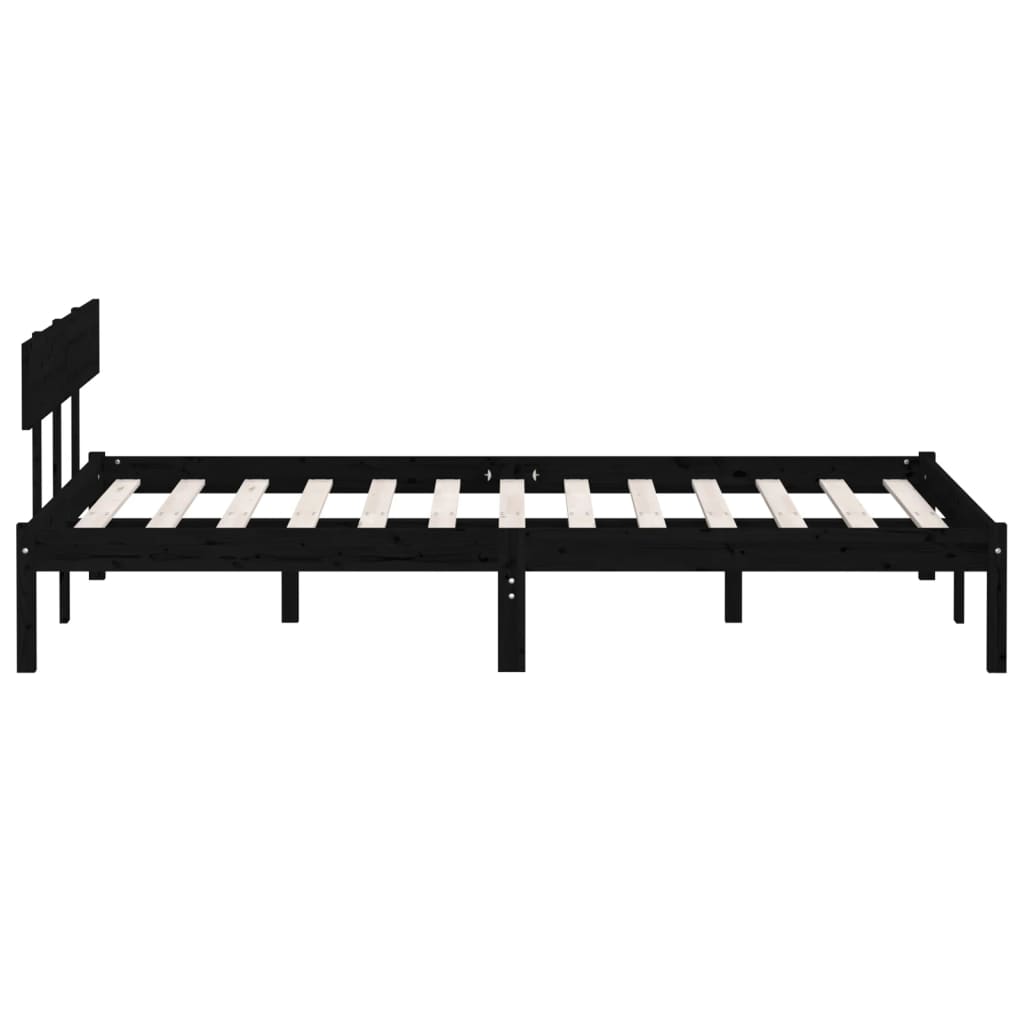Okvir za krevet od masivne borovine crni 135x190 cm bračni