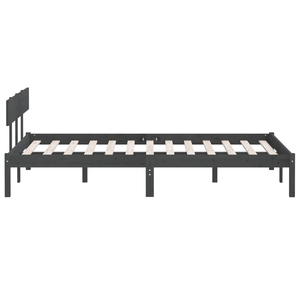 Okvir za krevet od masivne borovine sivi 140 x 190 cm