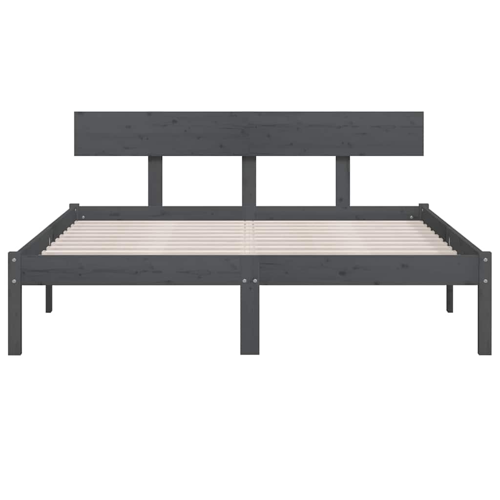 Okvir za krevet od masivne borovine sivi 200 x 200 cm