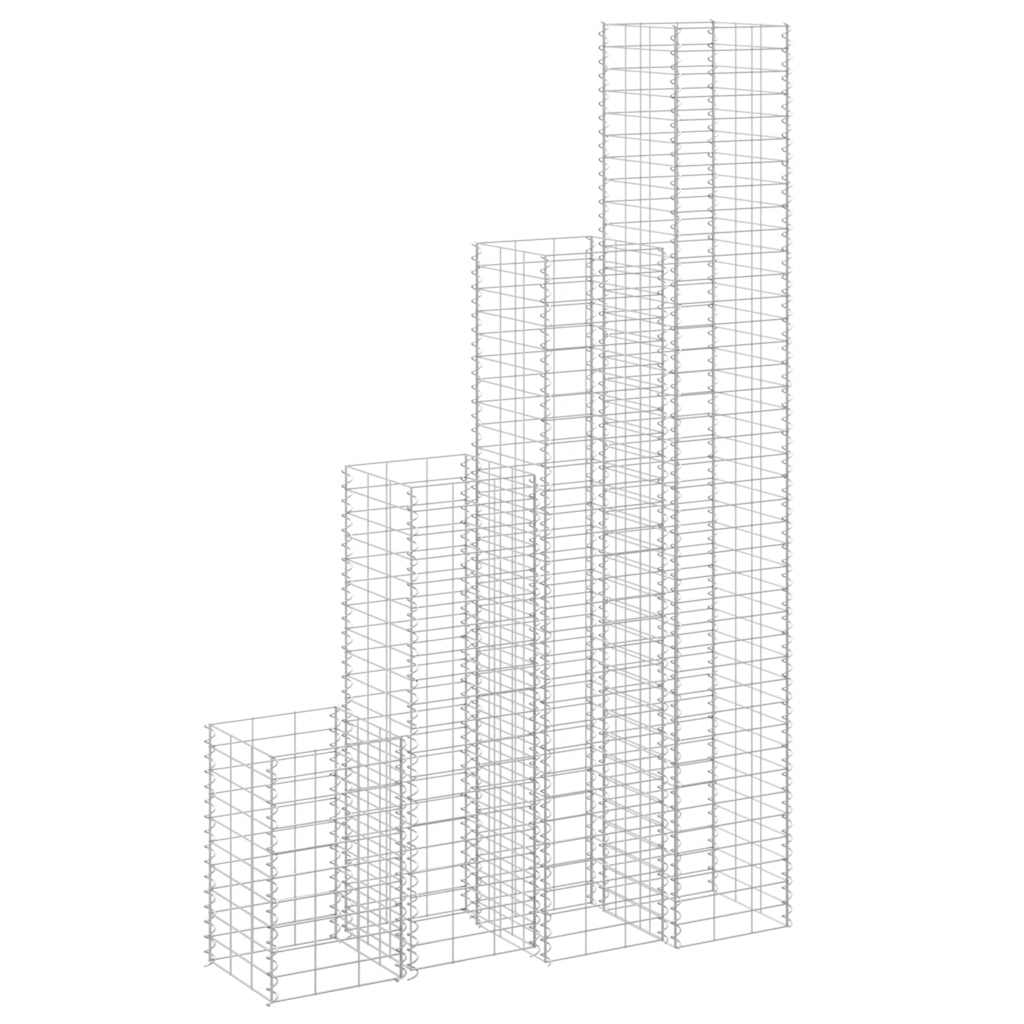 Gabionske gredice 4 kom 30 x 30 x 50/100/150/200 cm željezne