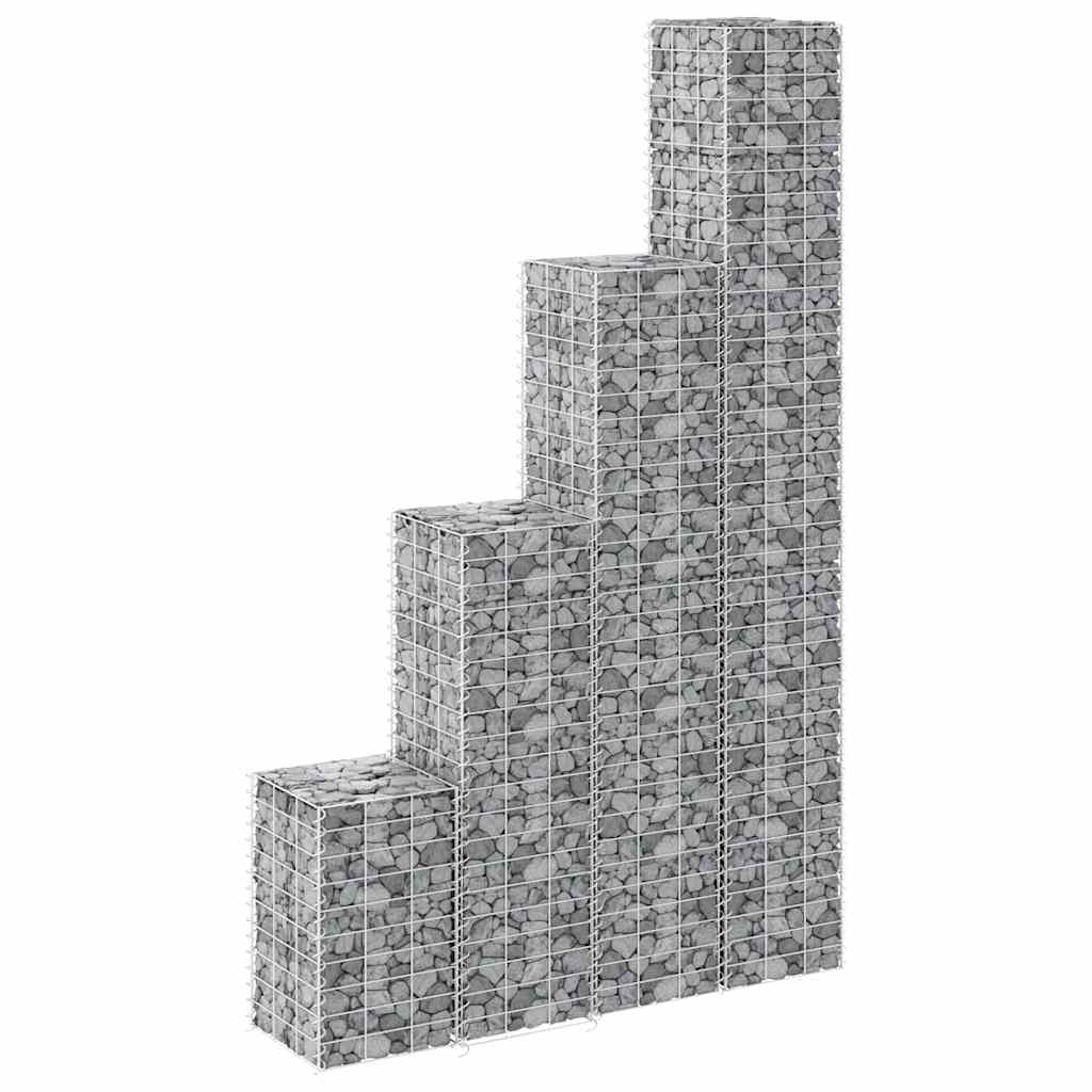Gabionske gredice 4 kom 30 x 30 x 50/100/150/200 cm željezne
