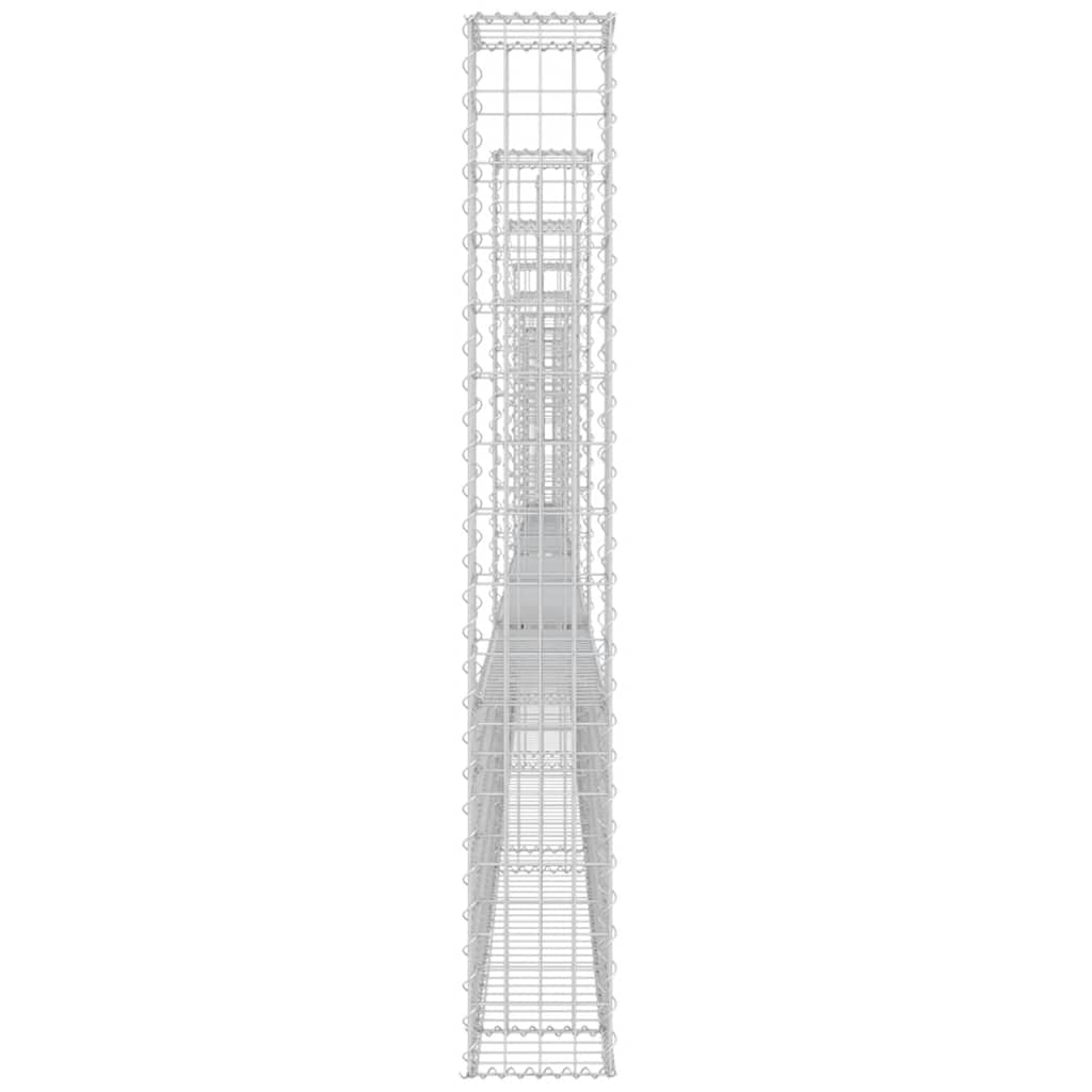 Gabionska košara U-oblika s 8 stupova 860x20x150 cm željezna