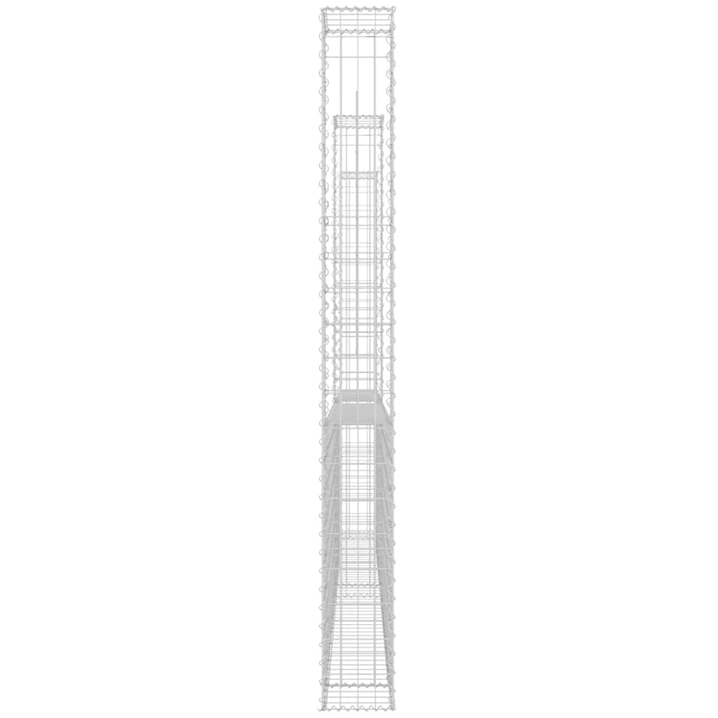Gabionska košara U-oblika s 3 stupa 260 x 20 x 200 cm željezna