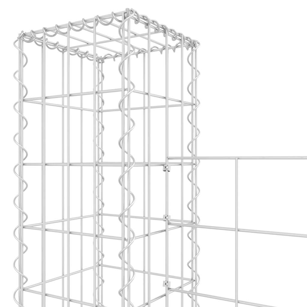 Gabionska košara U-oblika s 3 stupa 260 x 20 x 200 cm željezna