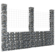Gabionska košara U-oblika s 3 stupa 260 x 20 x 200 cm željezna
