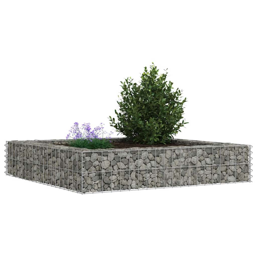 Gabionska povišena gredica od pocinčanog čelika 100x100x20 cm