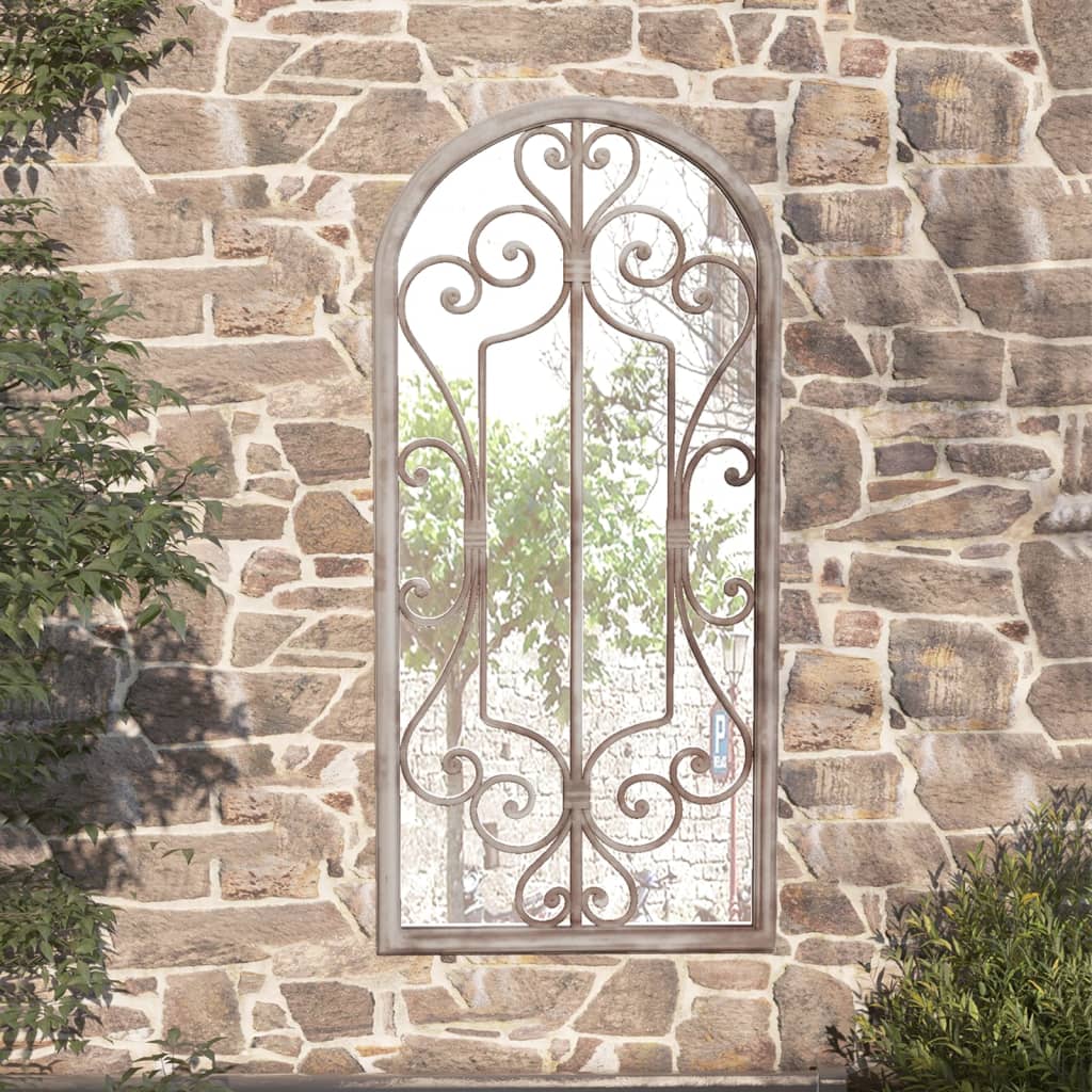 Vrtno ogledalo boja pijeska 100x45 cm željezno vanjska upotreba