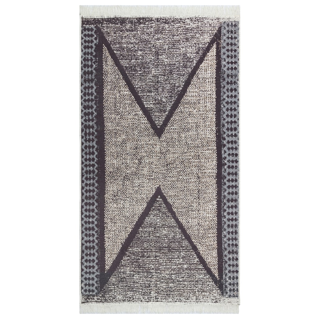 Tepih crno-sivi 120 x 180 cm pamučni