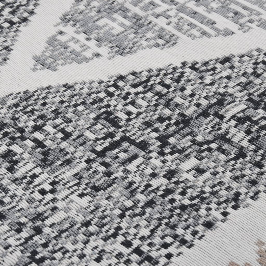 Tepih crno-sivi 120 x 180 cm pamučni