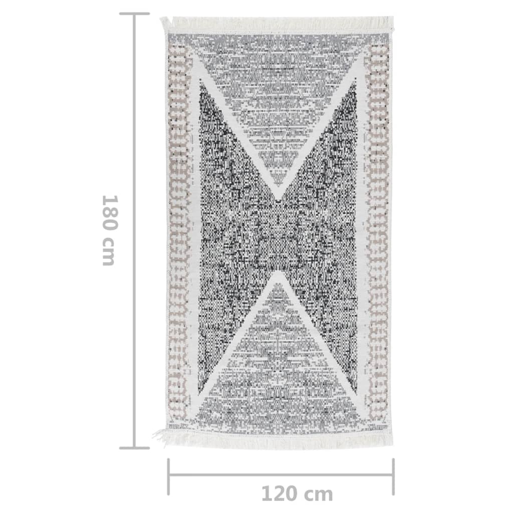 Tepih crno-sivi 120 x 180 cm pamučni