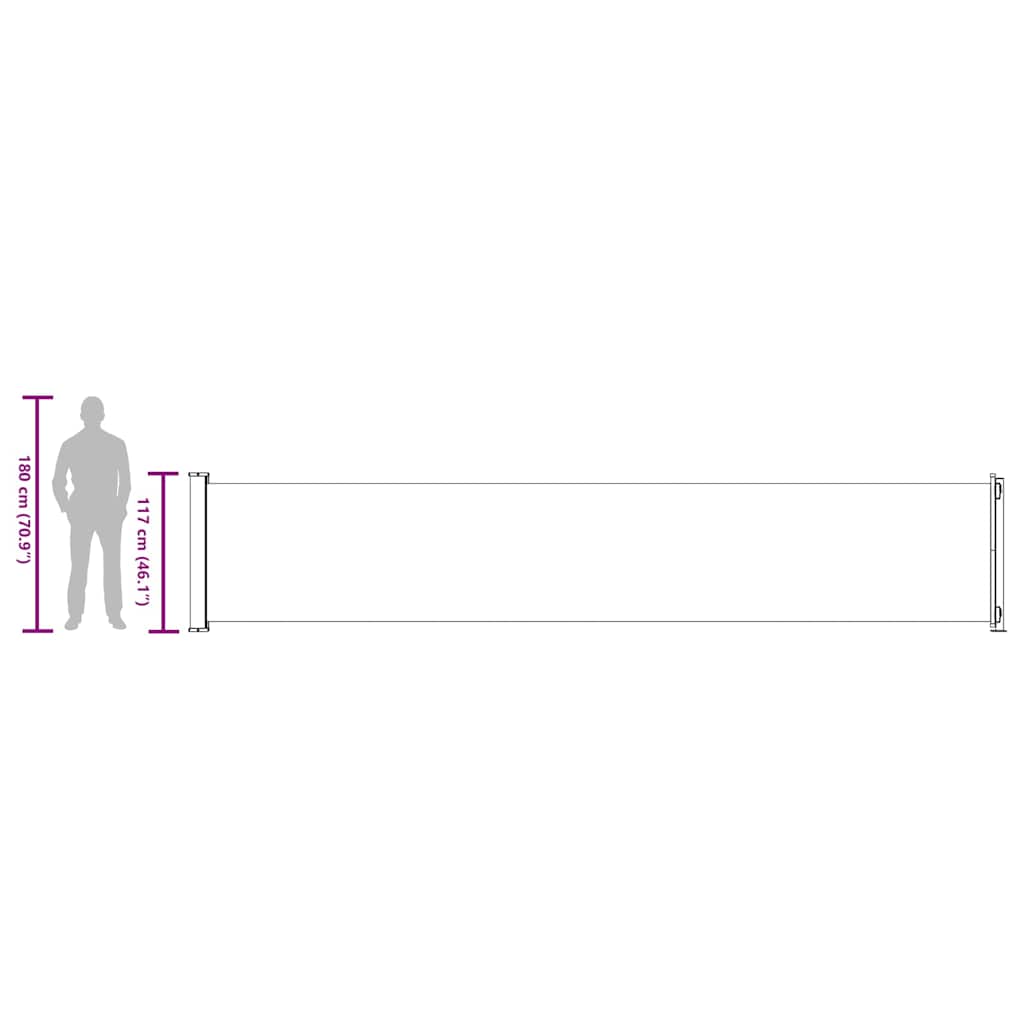 Uvlačiva bočna tenda za terasu 117 x 600 cm crna