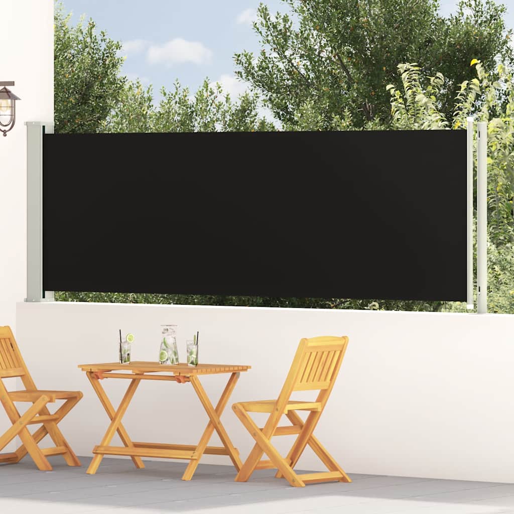 Uvlačiva bočna tenda za terasu 117 x 600 cm crna