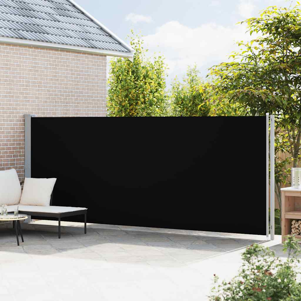 Uvlačiva bočna tenda za terasu 180 x 600 cm crna