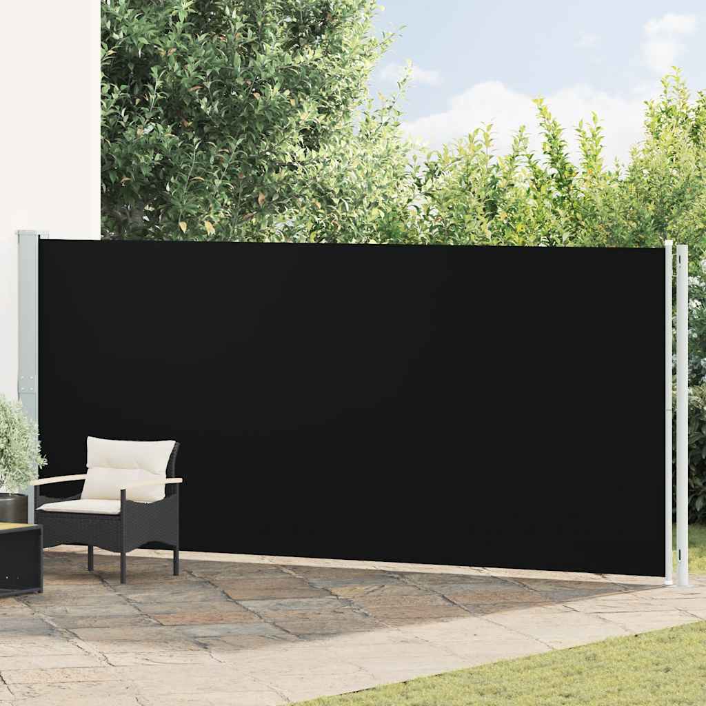 Uvlačiva bočna tenda za terasu 180 x 600 cm crna