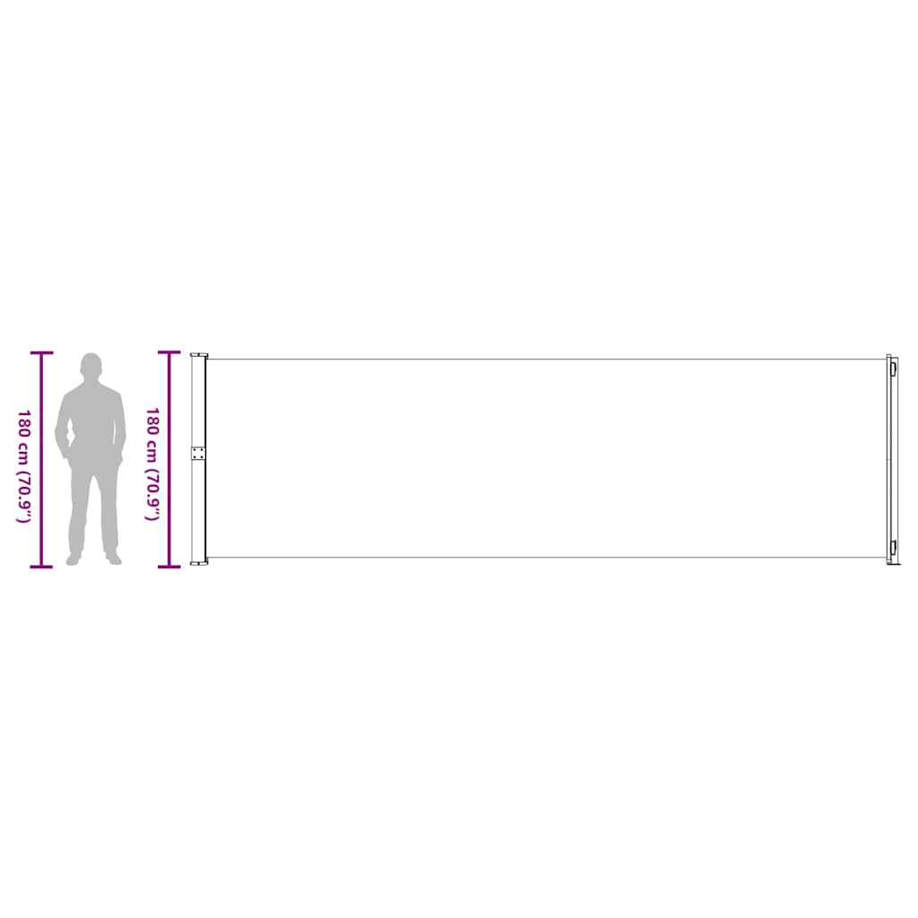 Uvlačiva bočna tenda za terasu 180 x 600 cm krem