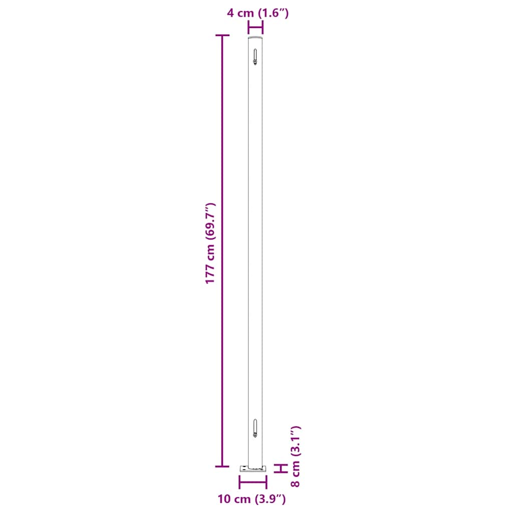 Uvlačiva bočna tenda za terasu 180 x 600 cm crvena