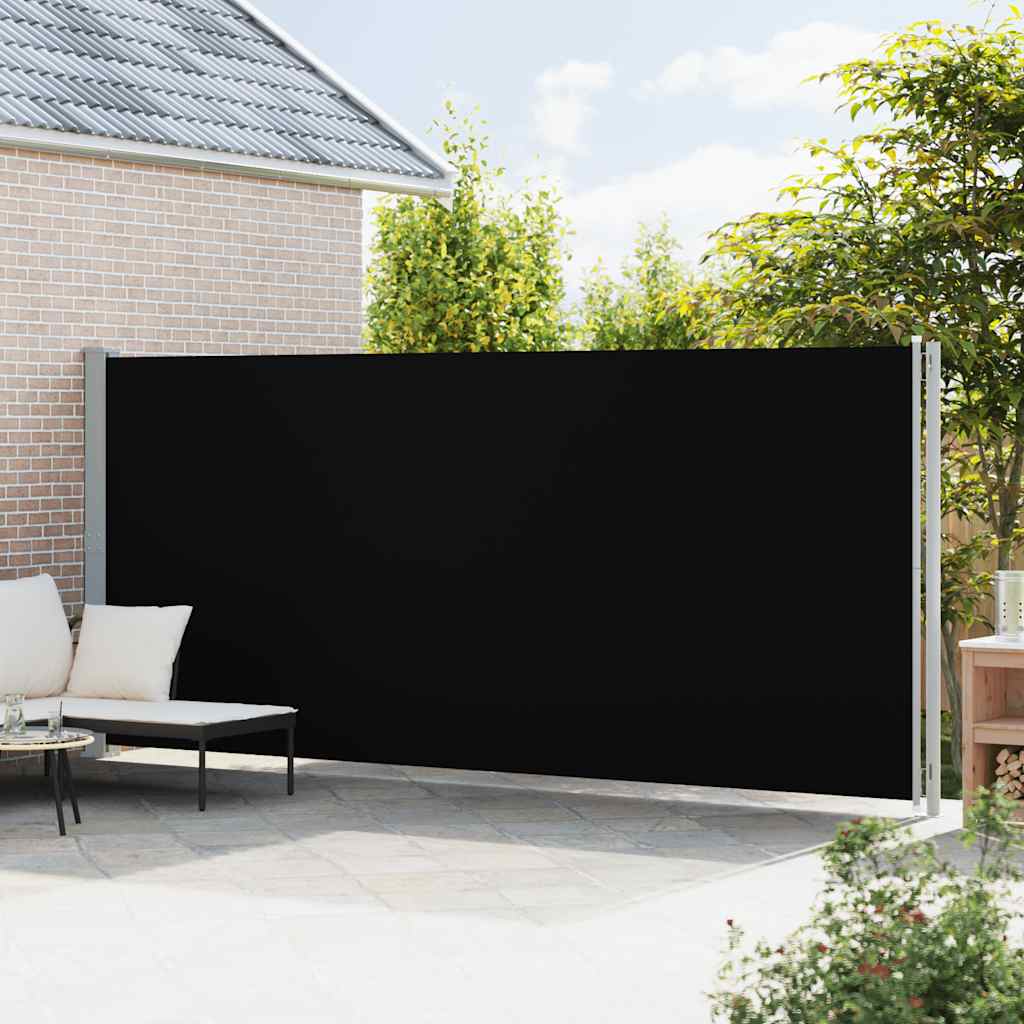 Uvlačiva bočna tenda za terasu 200 x 600 cm crna