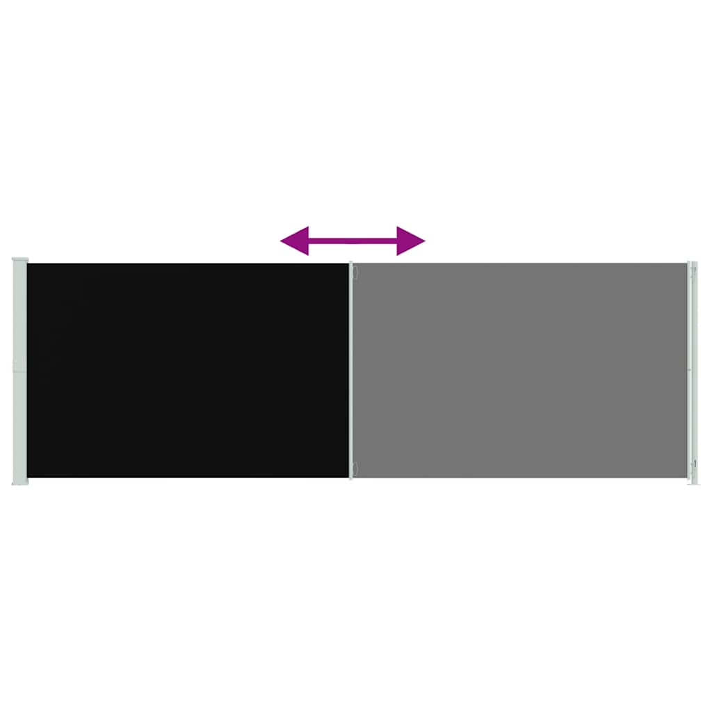 Uvlačiva bočna tenda za terasu 200 x 600 cm crna