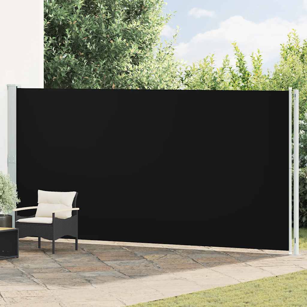 Uvlačiva bočna tenda za terasu 200 x 600 cm crna