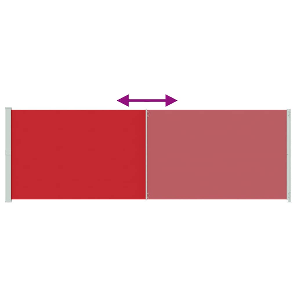 Uvlačiva bočna tenda za terasu 200 x 600 cm crvena