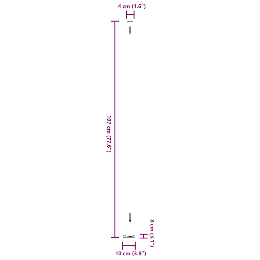 Uvlačiva bočna tenda za terasu 200 x 600 cm smeđa