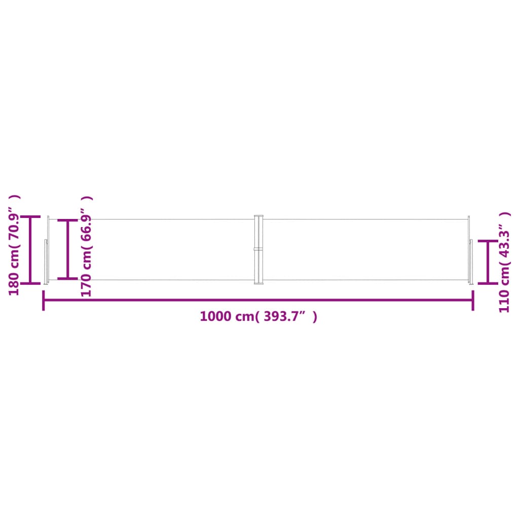 Uvlačiva bočna tenda plava 180 x 1000 cm