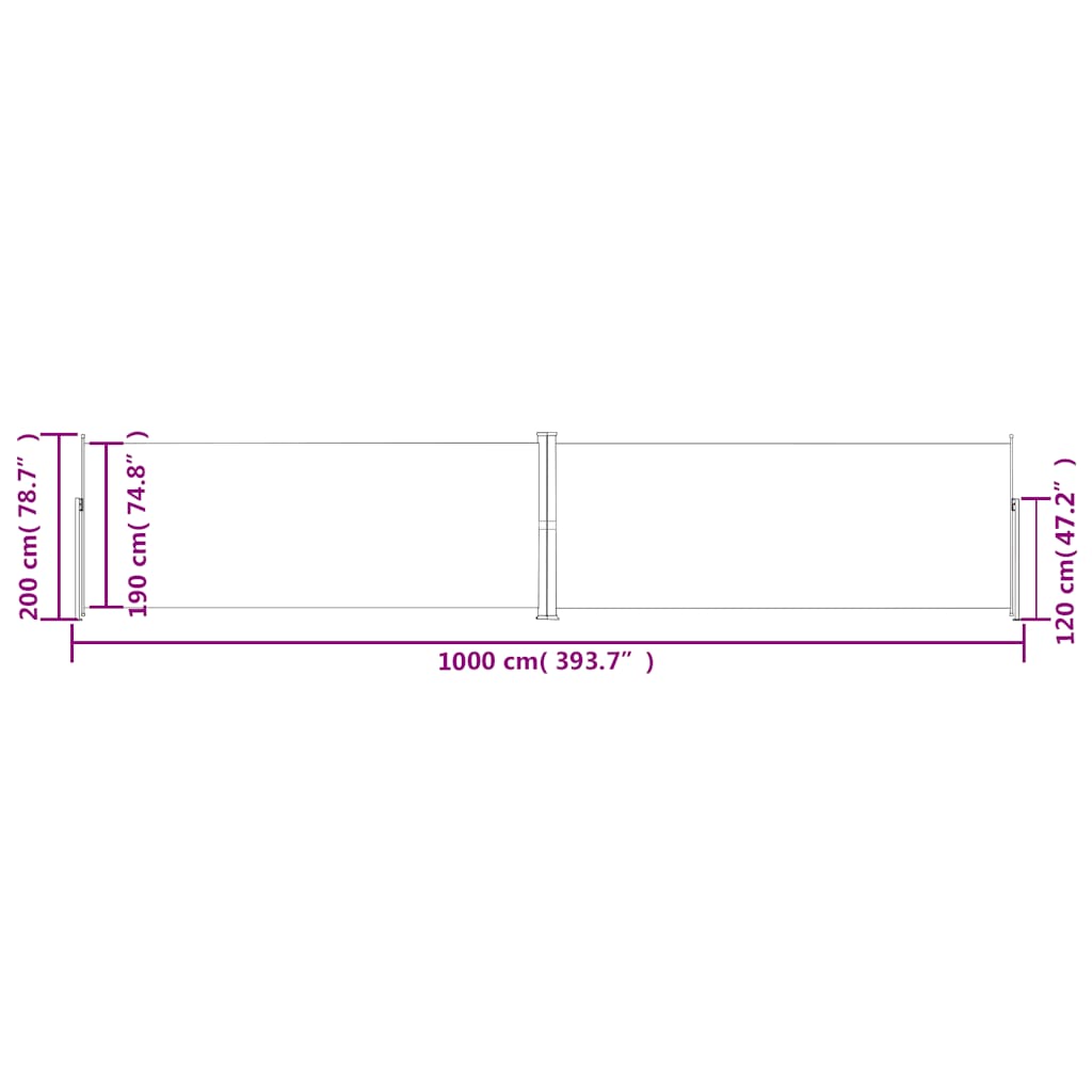 Uvlačiva bočna tenda plava 200 x 1000 cm
